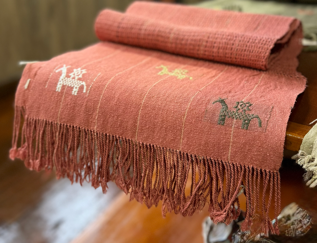 Net Scarf (Horse Motif-Madder)