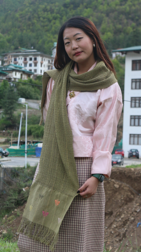 Net Scarf Onion Skin(Butterfly Motif)